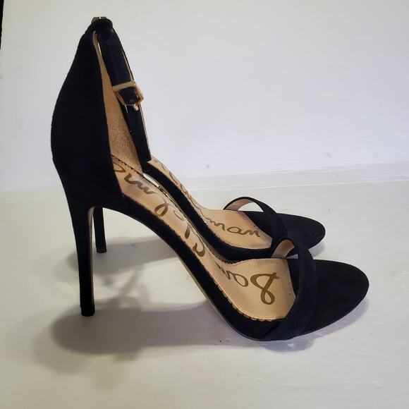 Sam Edelman Ariella Ankle Strap Heels Black Suede Size 9.5 - Picture 10 of 12
